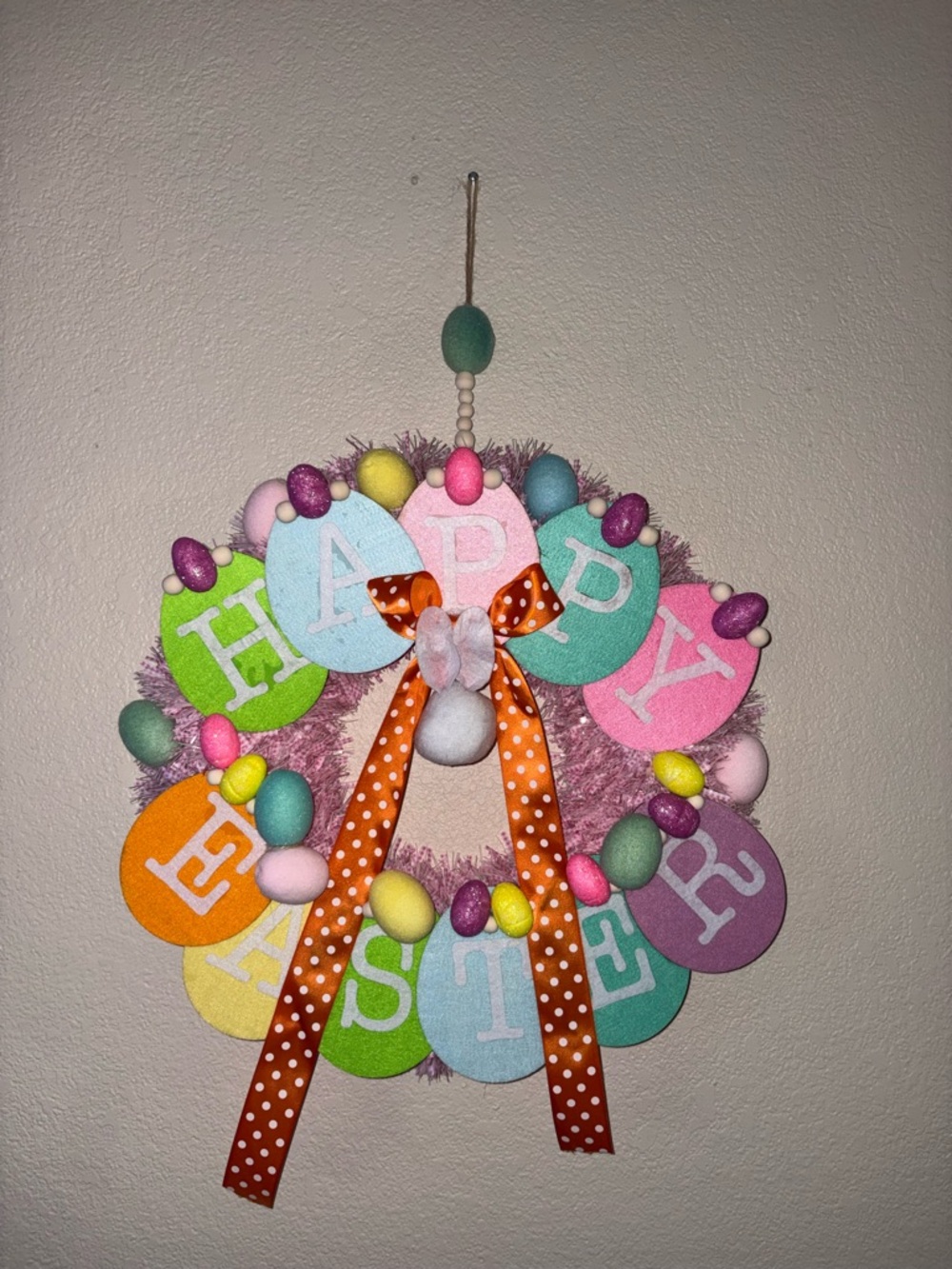Happy Easter Pastel Egg Wreath